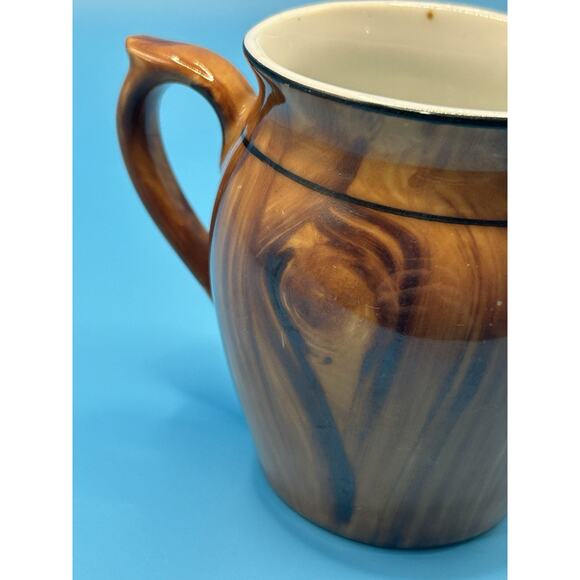 Vintage Union K Faux Wood Porcelain Small Pitcher/Creamer Czechoslovakia - Picture 3 of 8